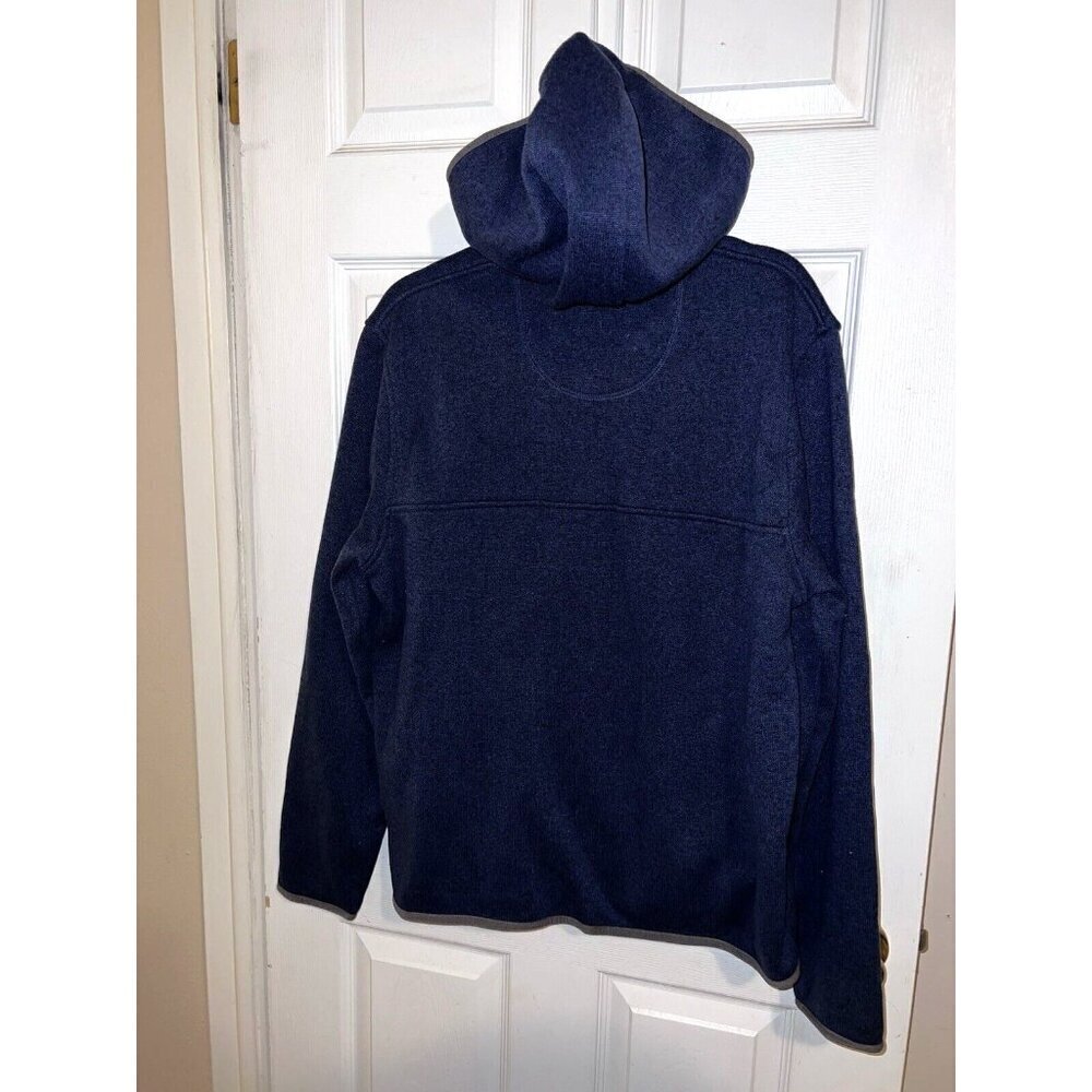 L.L. Bean Men’s Hooded Slightly Fitted Sweater Fleece 1/4 Snap Pullover Top L Rg - Picture 7 of 12